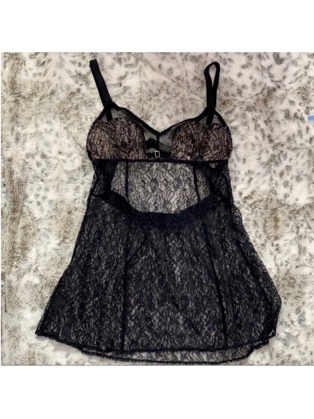 Victoria's secret lace navy blue/ tan sexy lace lingerie large